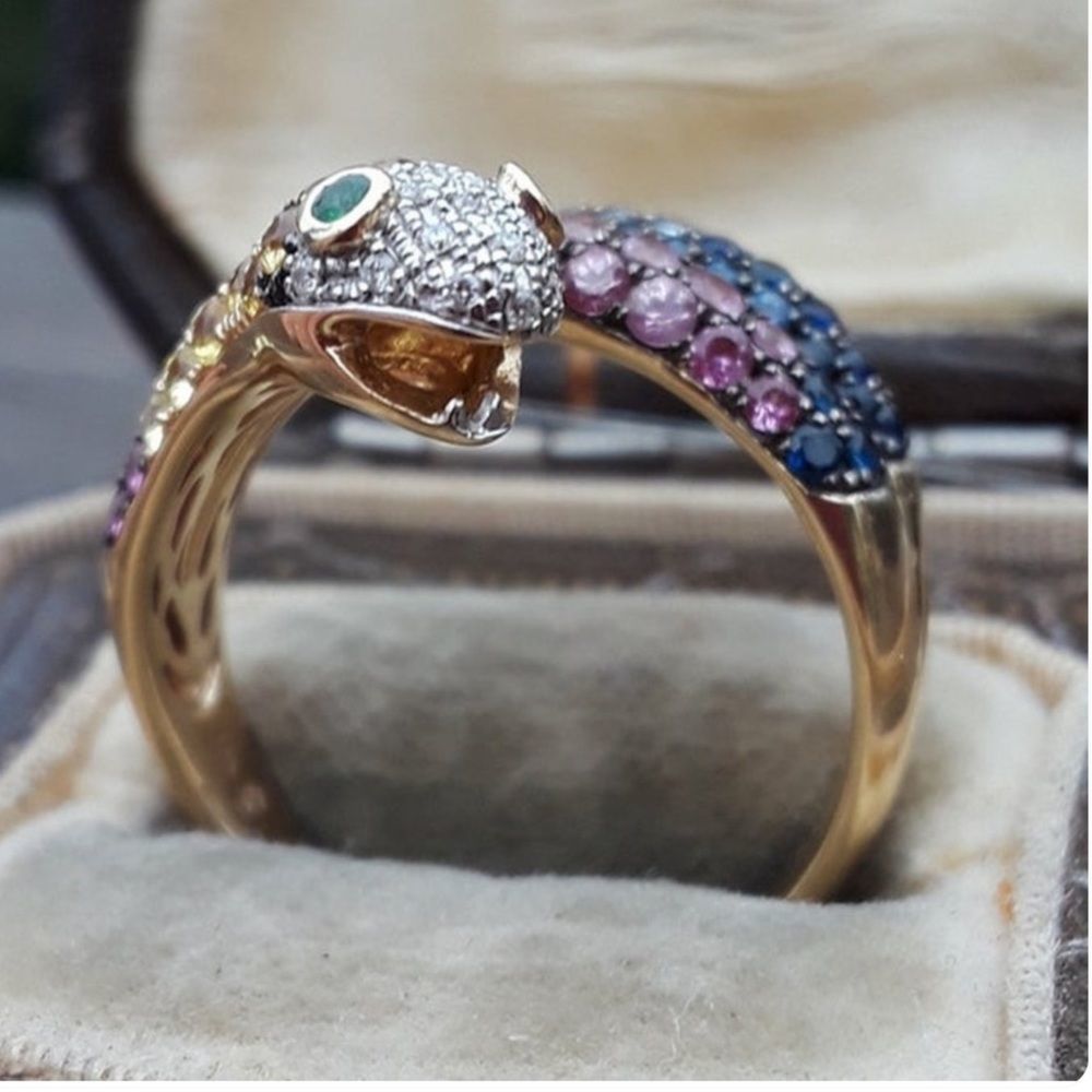 Adorable Rhinestone Snake Ring - Picture 3 of 3